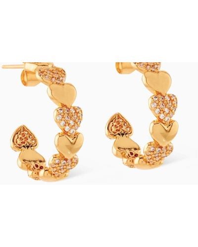 Crystal Haze Jewelry Habibi Heart Hoop Earrings - Metallic