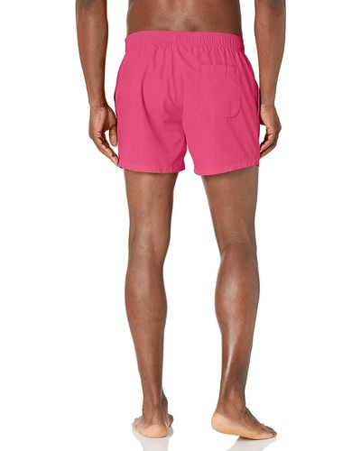 BOSS Men Vertical Logo Swim Shorts Trunks Bright Magenta - Pink