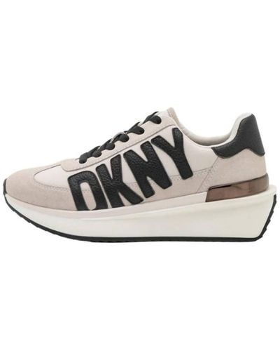 DKNY Arlan Retro Lace Up Sneaker - White