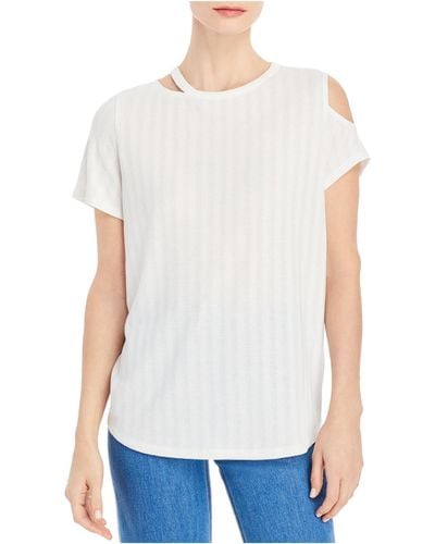 Status By Chenault Cut-out Ribbed Pullover Top - White