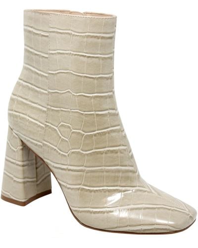 Charles David Teigan Faux Leather Square Toe Ankle Boots - Natural