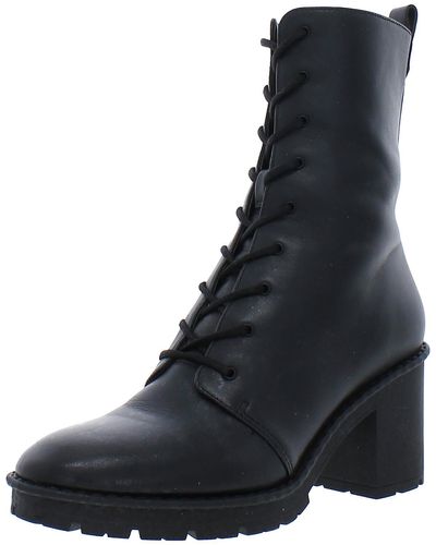 Vince Henderson Zipper Round Toe Combat & Lace-up Boots - Black