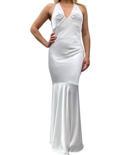 Issue New York Satin Evening Gown - Gray