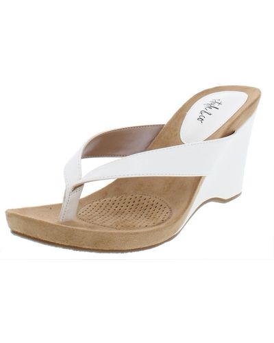 Style & Co. Chicklet Thong Wedge Sandals - Natural
