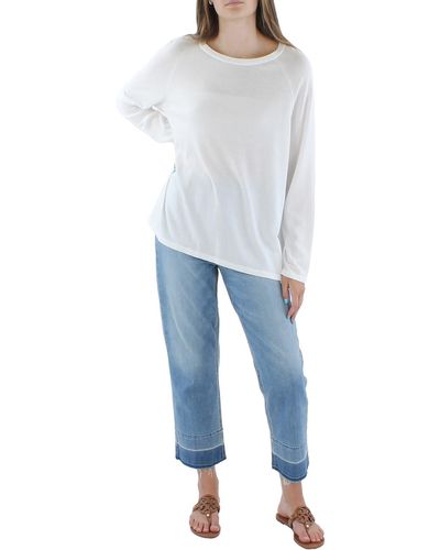 Eileen Fisher Knit Crewneck Pullover Top - Blue