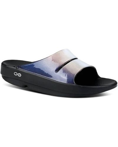 OOFOS Ooahh Luxe Slide Sandal - Blue
