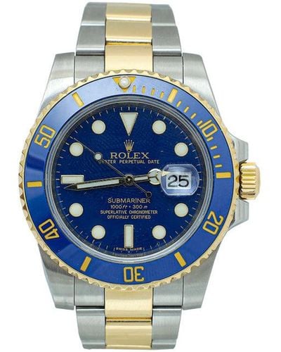 Rolex Oystersteel & Gold Submariner Date Watch - Blue