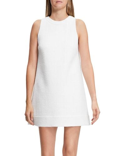 Theory Tweed Mini Shift Dress - White