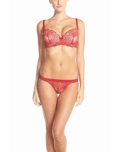 Le Mystere Sophia Lace Bikini In Hibiscus - Red