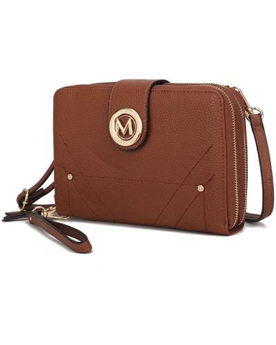 MKF Collection by Mia K Sage Cell-phone - Wallet Crossbody Bag - Brown