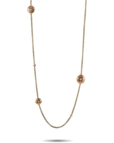 Chanel Les Infinis De Came ́lia 18k Rose And Yellow Diamond Necklace - Metallic