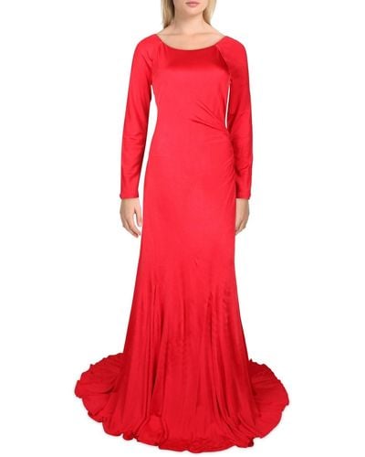 Donna Karan Jersey Low Back Evening Dress - Red