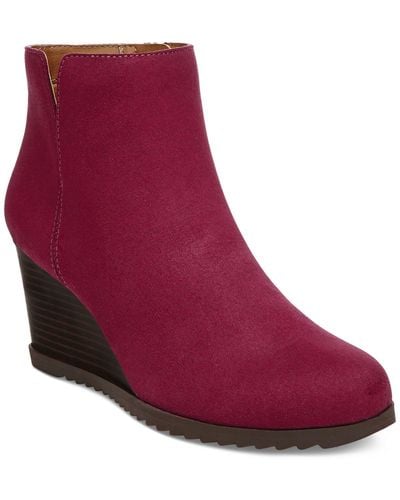 Style & Co. Haidynn Faux Suede Cut Out Booties - Purple