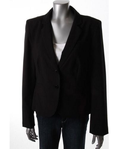 Calvin Klein Solid Long Sleeves Two-button Blazer - Black