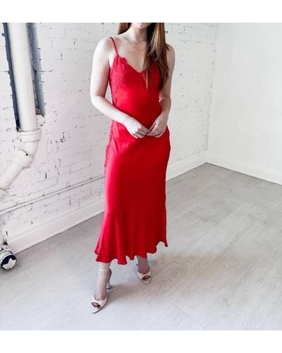 Bardot Avoco Lace Detail Midi Dress - Red