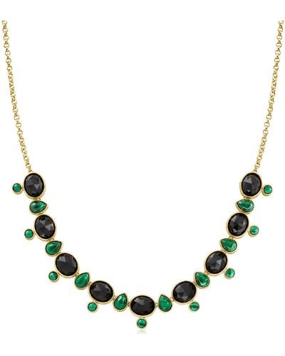 Ross-Simons Onyx And Malachite Necklace - Brown
