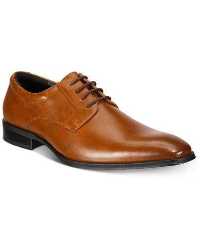 Alfani Andrew Faux Leather Memory Foam Derby Shoes - Brown