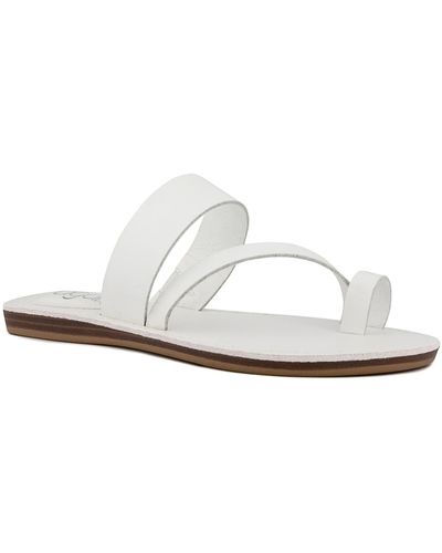 Sugar Fathom Strappy Casual Slide Sandals - White