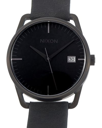 Nixon Mellor Automatic 38 Mm All Stainless Steel And Leather Watch A199 001 - Black