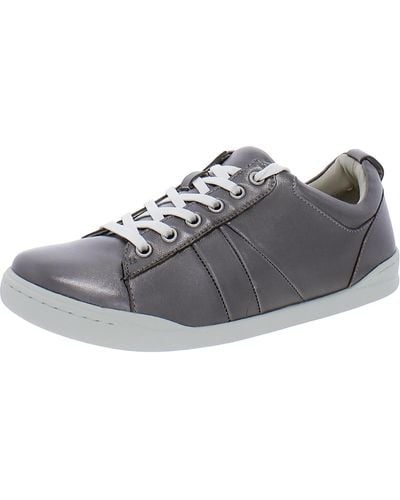 Softwalk Athens Leather Lifestyle Casual And Fashion Sneakers - Gray