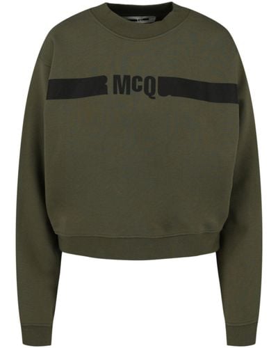 McQ Logo Cropped Sweatshirt - Green