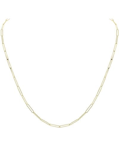 Monary 14k Yellow Gold Lightweight Paperclip Necklace With A Lobster Clasp - 24 Inch - Metallic