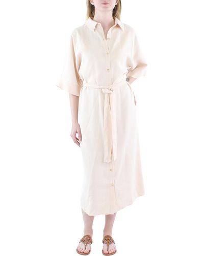 Anne Klein Collared Midi Shirtdress - White