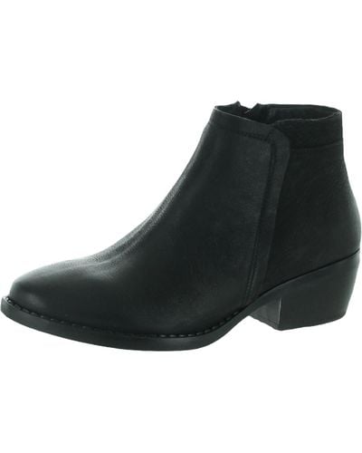 Eric Michael Hayley Leather Almond Toe Ankle Boots - Black