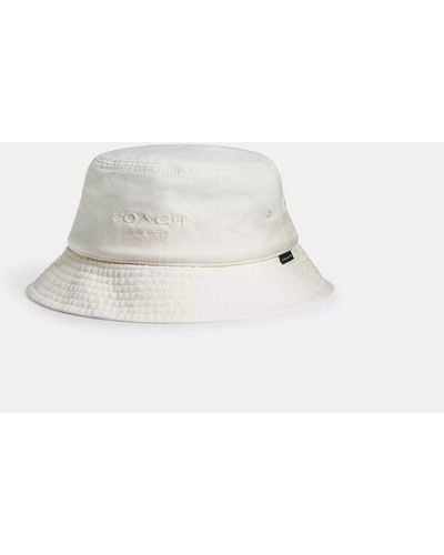 COACH Denim Bucket Hat - White