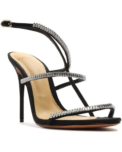 Alexandre Birman Sally Rhinestone Leather Heels - Metallic