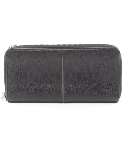 Tod's Round Zipper Long Wallet Leather - Gray