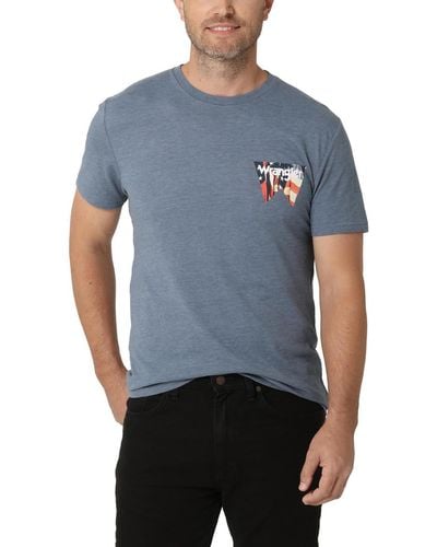Wrangler Cotton Graphic Graphic T-shirt - Blue