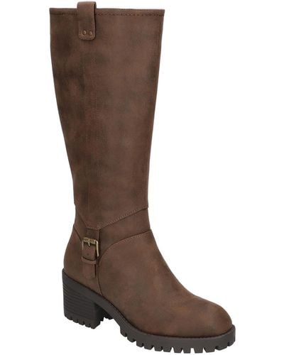 Bella Vita Lorielle Plus Faux Leather Inside Zipper Knee-high Boots - Brown