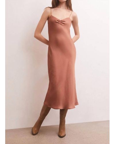 Z Supply Lark Lux Sheen Slip Dress - Pink