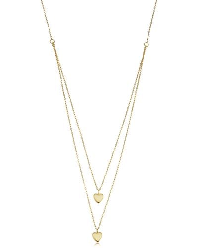 Fremada 14k Yellow Heart Layered Necklace (adjusts To 17 Or 18 Inch) - Metallic