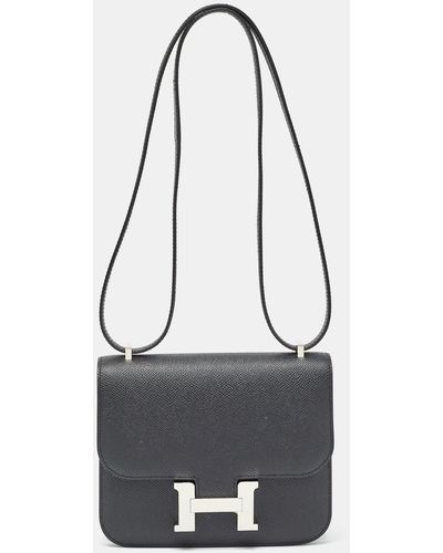 Hermès Hermès Epsom Leather Palladium Finish Constance Iii Mini Bag - Black