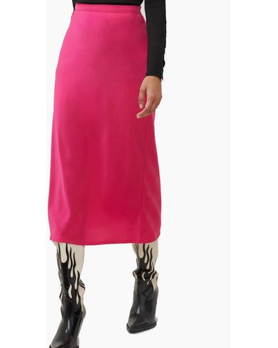 French Connection Satin Slip Skirt - Pink