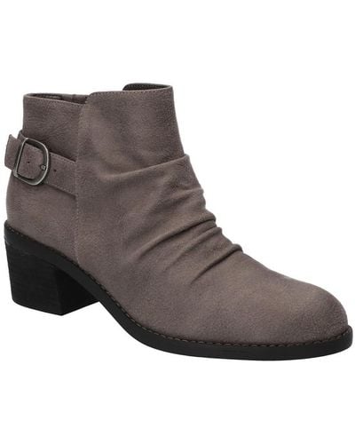 Bella Vita Ace Faux Suede Booties Ankle Boots - Brown