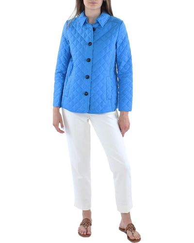 Jones New York Quilted Warm Quilted Coat - Blue