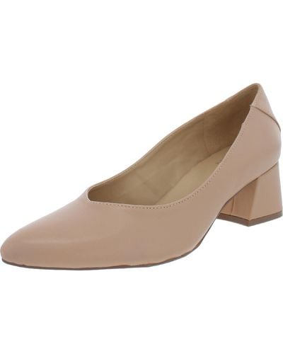 Naturalizer Malynn Leather Pointed Toe Pumps - Natural