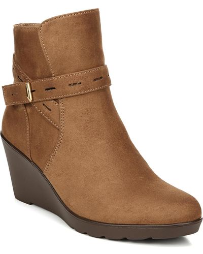 Naturalizer Jill Faux Suede Ankle Wedge Boots - Brown