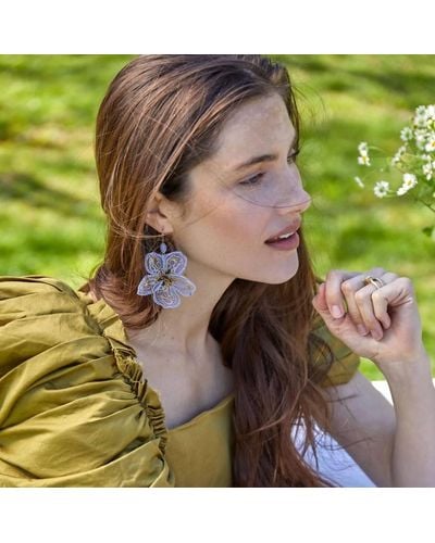 Mignonne Gavigan Ruby Floral Earring - Green