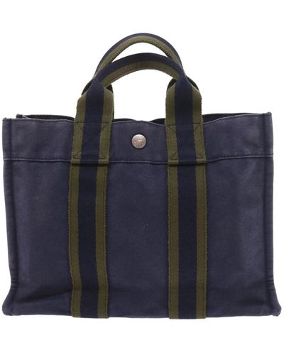 Hermès Tote Bag Canvas Tote Bag (pre-owned) - Blue