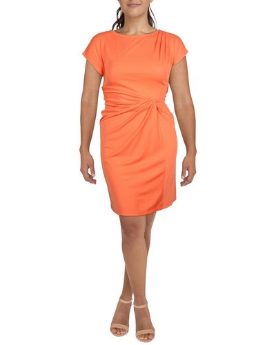 Lauren by Ralph Lauren Jersey Cap Sleeve Sheath Dress - Orange