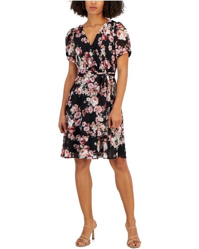 Connected Apparel Petites Wedding Guest Above-knee Shift Dress - Black