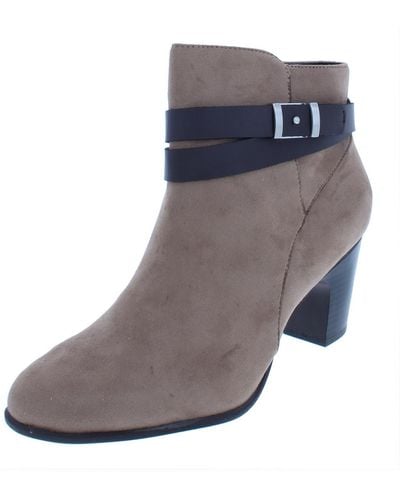 Giani Bernini Calae Belted Padded Insole Ankle Boots - Gray