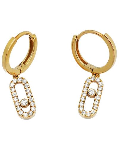 Messika 18k Gold Diamond Creoles Move Uno Earrings - Metallic