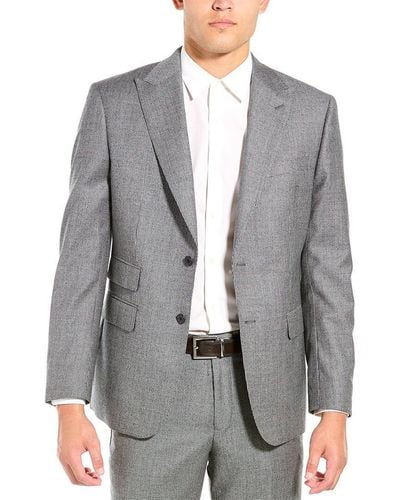 English Laundry Charcoal Tweed Vest Regular Fit Suit - Black