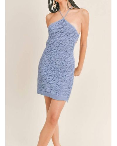 Sage the Label Beloved Halter Mini Dress - Blue