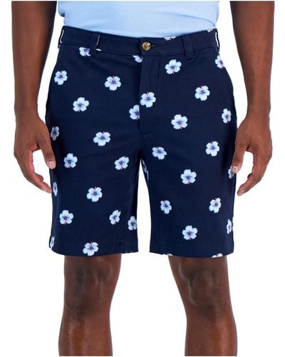 Club Room Classic Fit Flat Front Bermuda Shorts - Blue